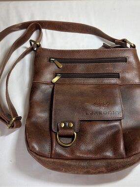 Luheoria Brown  genuine Leather Crossbody Bag adjustable strap new